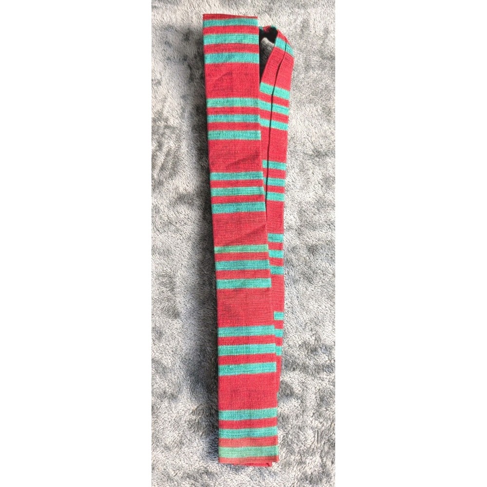 Vintage Talbott Carmel-by-the-Sea Silk Tie Red Green Stripe Hand Made 1950s...